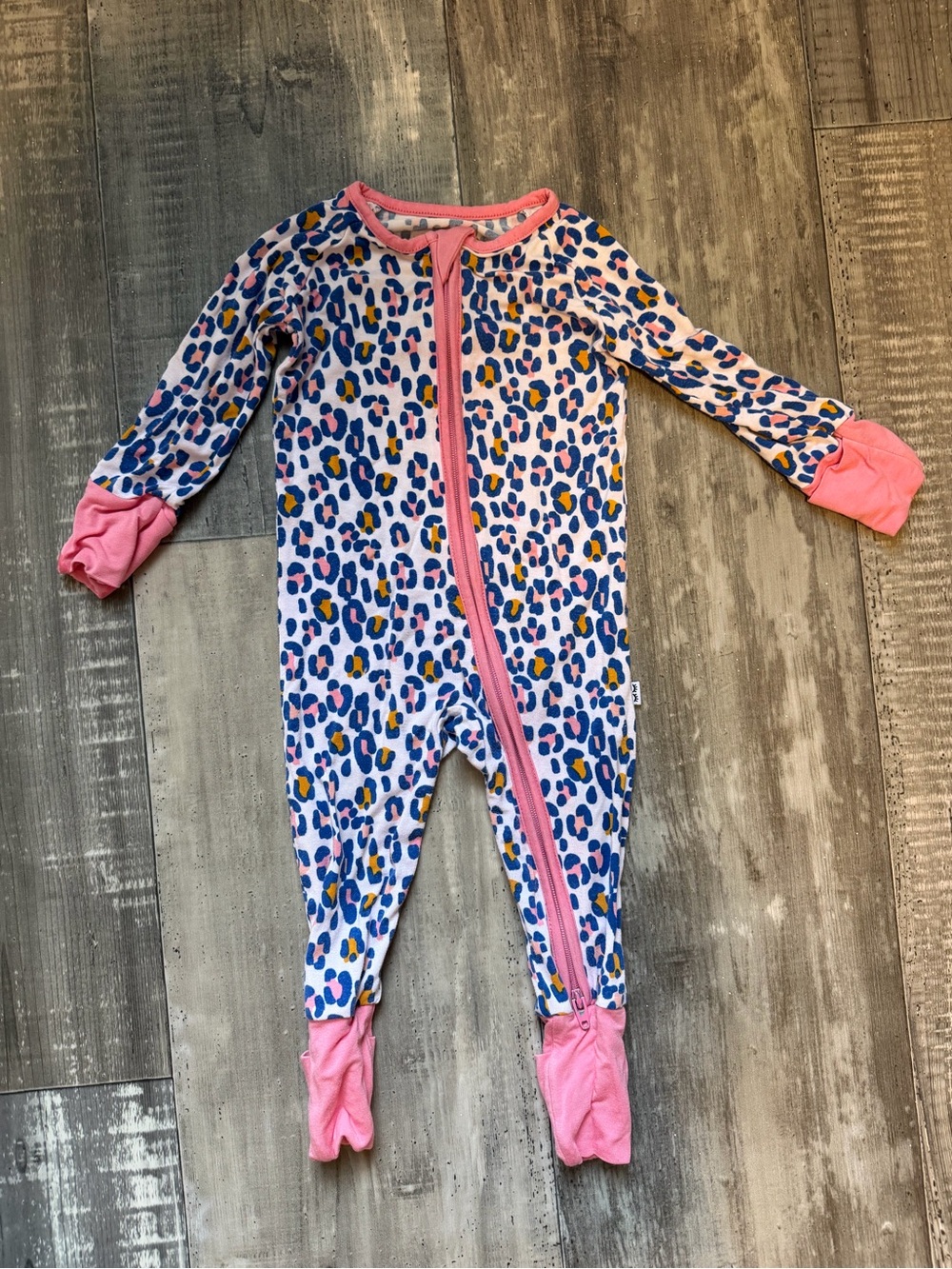 Little Sleepies 0-3 Month Pink Leopard Double Zip Onesie Sleeper